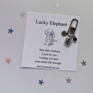 Elephant keychain, elephant keyring, personalised gift, special friend gift , gift for a friend, lucky elephant charm, elephant bag charm
