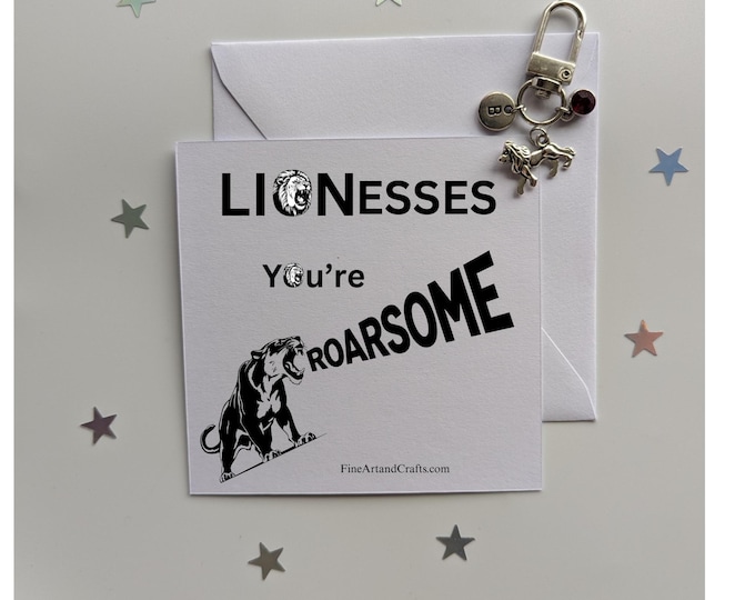 Lionesses you're roar some, lion keychain, travel gift, personalised bag charm, birthday gift idea for a friend, good luck charm, lion lover