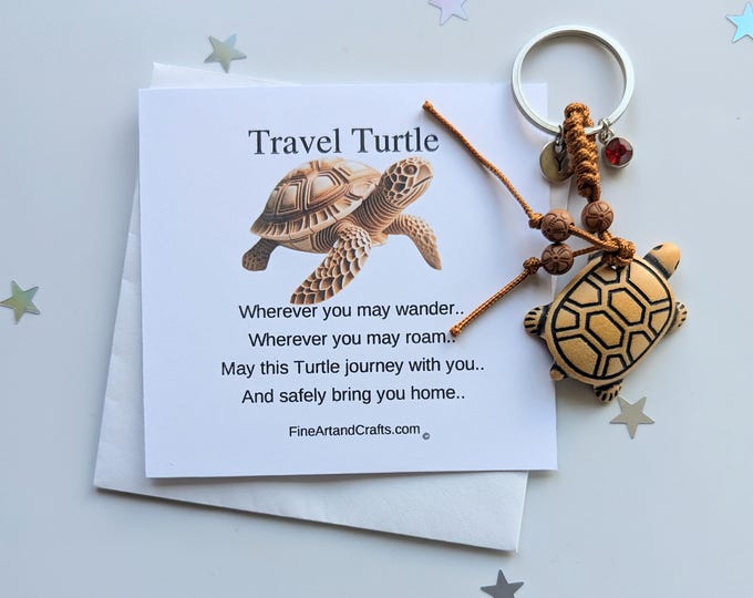 Luxury Turtle keychain, travel turtle,large macrame turtle keyring, turtle bag charm, birthday gift idea, good luck charm, personalised