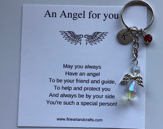 Friend gift, guardian angel gift, protection angel, bag charm, key ring, best friend gift idea, an angel for you