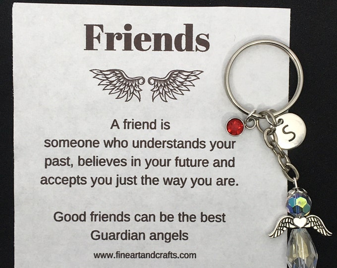 Friend gift, guardian angel gift, protection angel, bag charm, key ring, best friend gift idea, angel keepsake