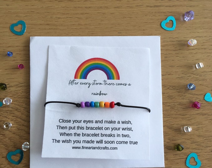 Wish Bracelet, Rainbow Bracelet, Friendship Bracelet, After every storm there comes a rainbow, Bracelet Gift