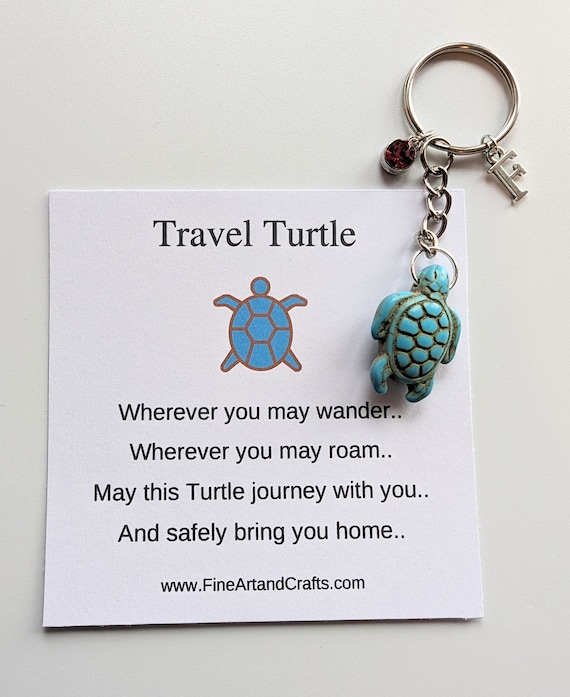 Tortue de voyage, porte-clés tortue, porte-clés tortue, cadeau  personnalisé, bijou de sac tortue, idée cadeau anniversaire pour une amie,  porte-bonheur -  France