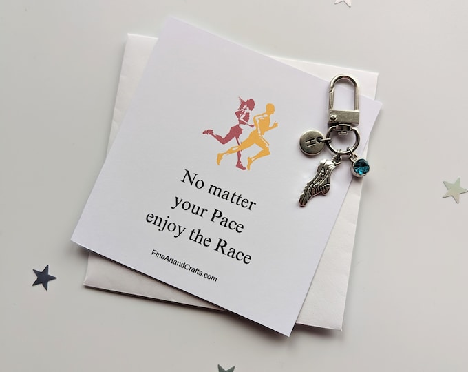 Running gift, shoe keychain, cross country gift, birthday gift idea for a friend, good luck charm, gym lover, love running, enjoy the race