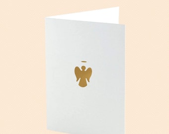 Angel Greeting card,  gold angel card, blank greeting card, card with an angel
