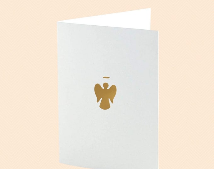 Angel Greeting card,  gold angel card, blank greeting card, card with an angel