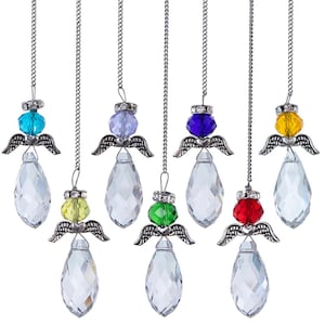 Crystal angel ornament in various colours, handmade, Guardian angel hanging ornament, suncatcher, home decor, gift idea