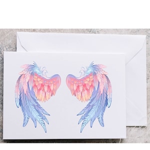 greeting card, angel card, angel wings, friend card, blank greeting card, birthday card, A6 card, gift card, bookmark gift tag, keepsake