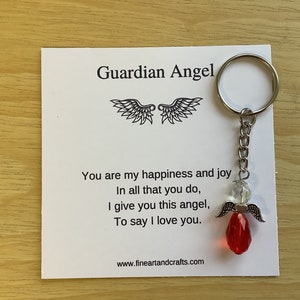 Angel for a loved one, Boyfriend/ Girlfriend Day gift idea, Guardian Angel Keychain, Angel key ring gift, friendship gift