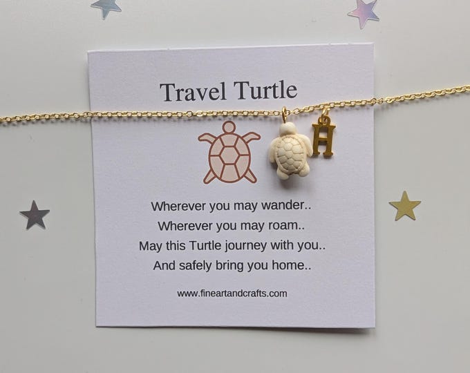 Travel turtle,  Gold bracelet, Turtle bracelet, friend gift, Gold turtle bracelet, turtle gift, travel memories, gift for her, personalised