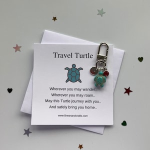 Llavero tortuga, llavero tortuga, regalo personalizado, tortuga de viaje, amuleto bolso tortuga, idea de regalo de cumpleaños para un amigo, amuleto de buena suerte