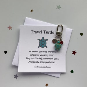 Llavero tortuga, llavero tortuga, regalo personalizado, tortuga de viaje, amuleto bolso tortuga, idea de regalo de cumpleaños para un amigo, amuleto de buena suerte