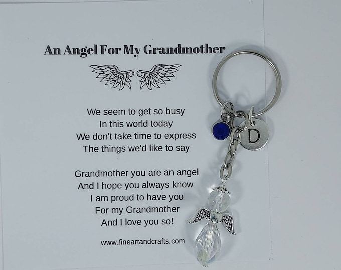 grandmother gift, guardian angel gift, protection angel, bag charm, key ring, grandma gift idea