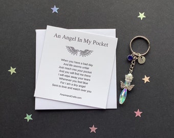 Angel in my pocket, crystal vintage keepsake angel, Protection Angel, Angel charm, Guardian Angel, Austrian crystal gift, friend gift