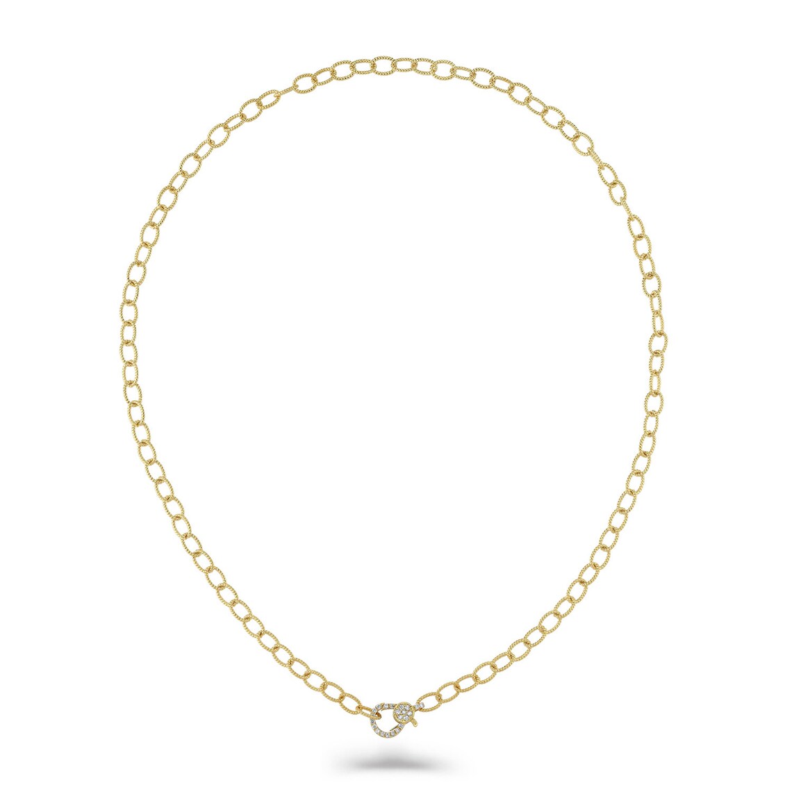 Diamond Lock Necklace / 14k Chain Necklace / Beaded Chain Lock Etsy