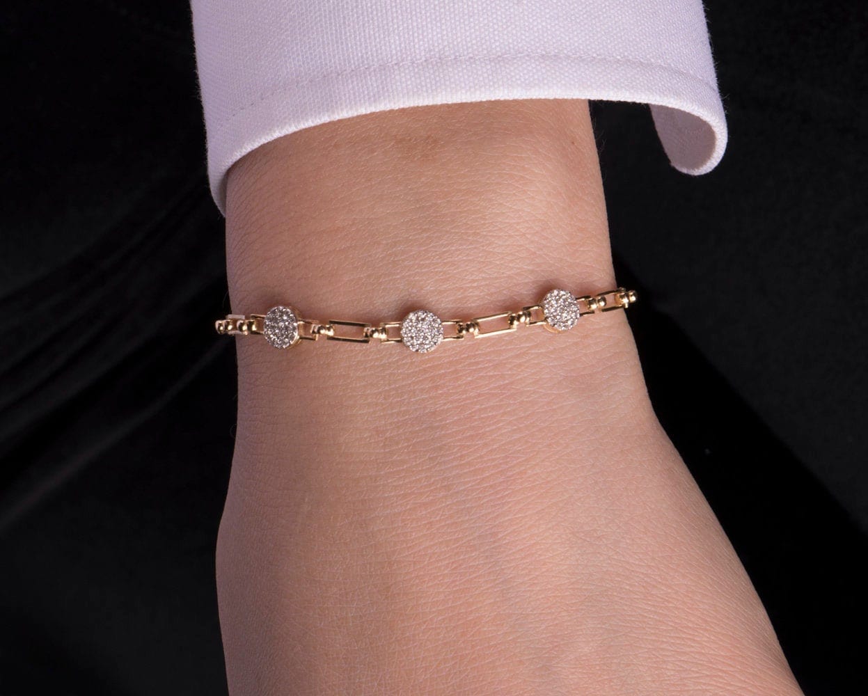 Diamond Chain Bracelet / 14K Gold Diamond Chain Bracelet / 14K Etsy
