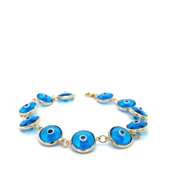 Gold Evil Eye Bracelet 14K Gold Evil Eye Bracelet 14K Evil Etsy