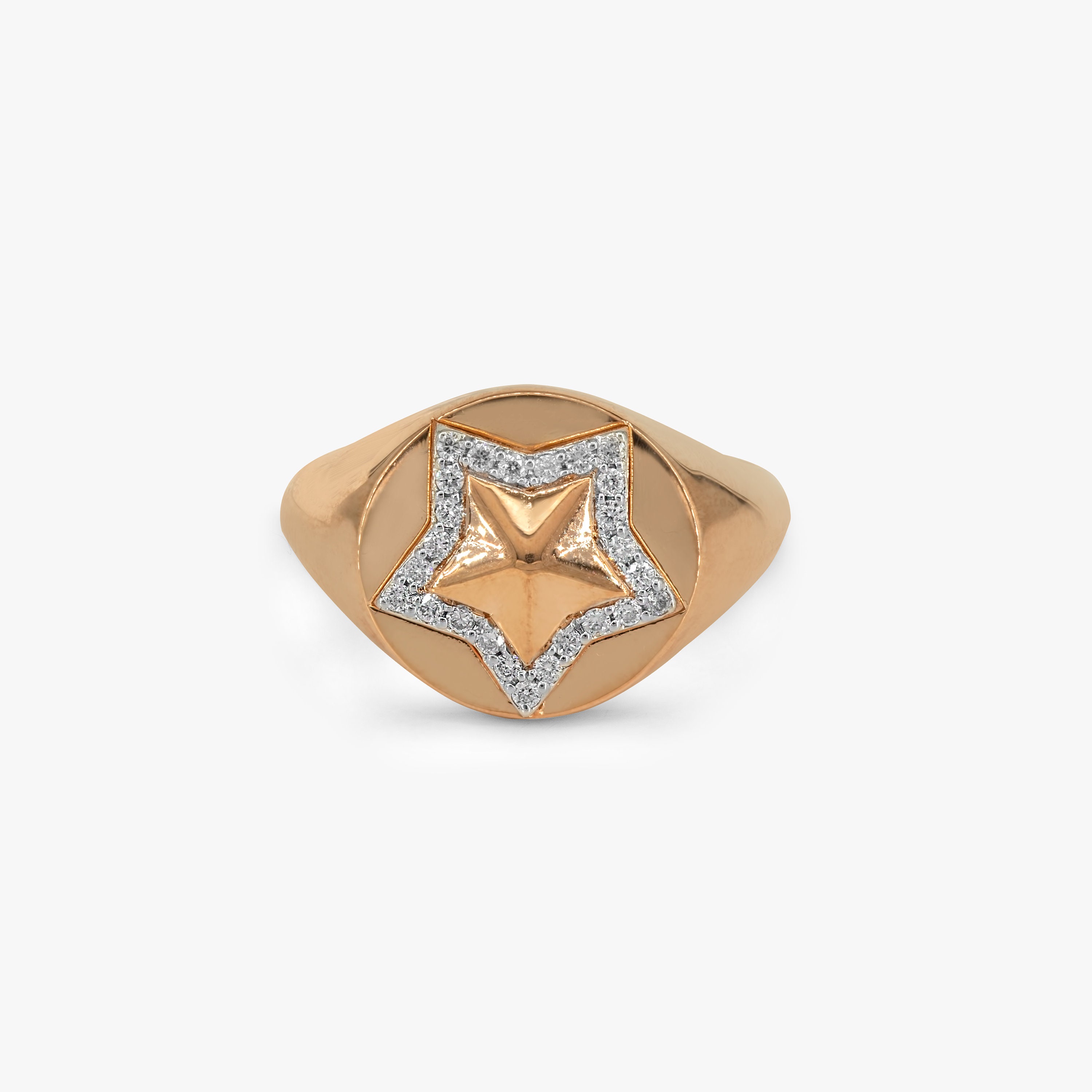 Diamond Star Ring 14K/18K Solid Gold Diamond Star Ring Etsy