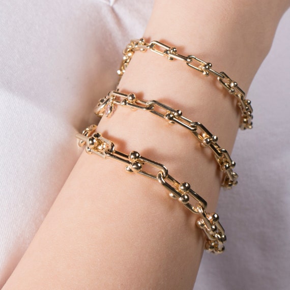U Link Bracelet / 14K Gold Bracelet 