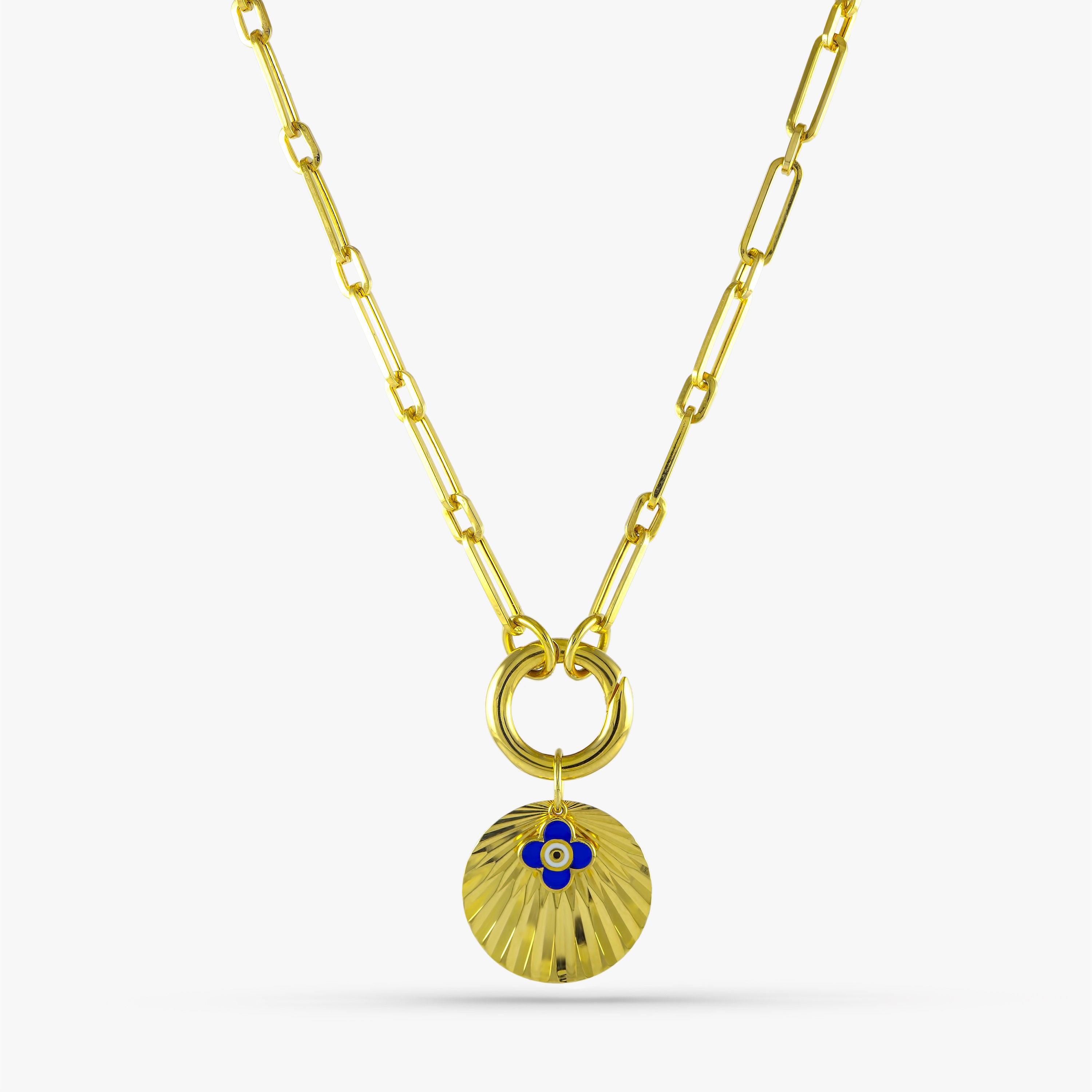 Charm Holder Necklace / 14K Gold Lock Necklace Etsy