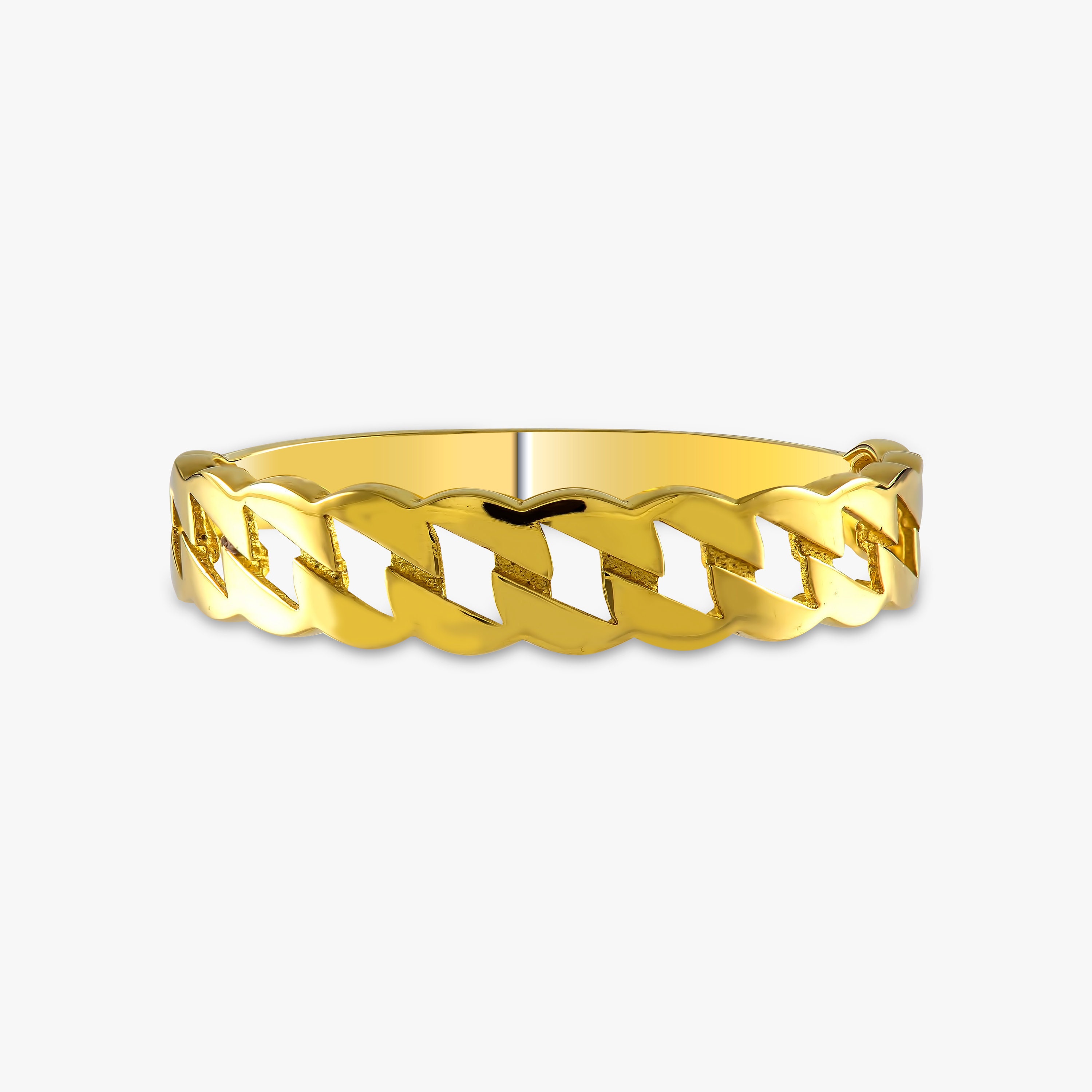 Chain Ring / 14K Gold Chain Link Ring / Real 14K Solid Gold Etsy