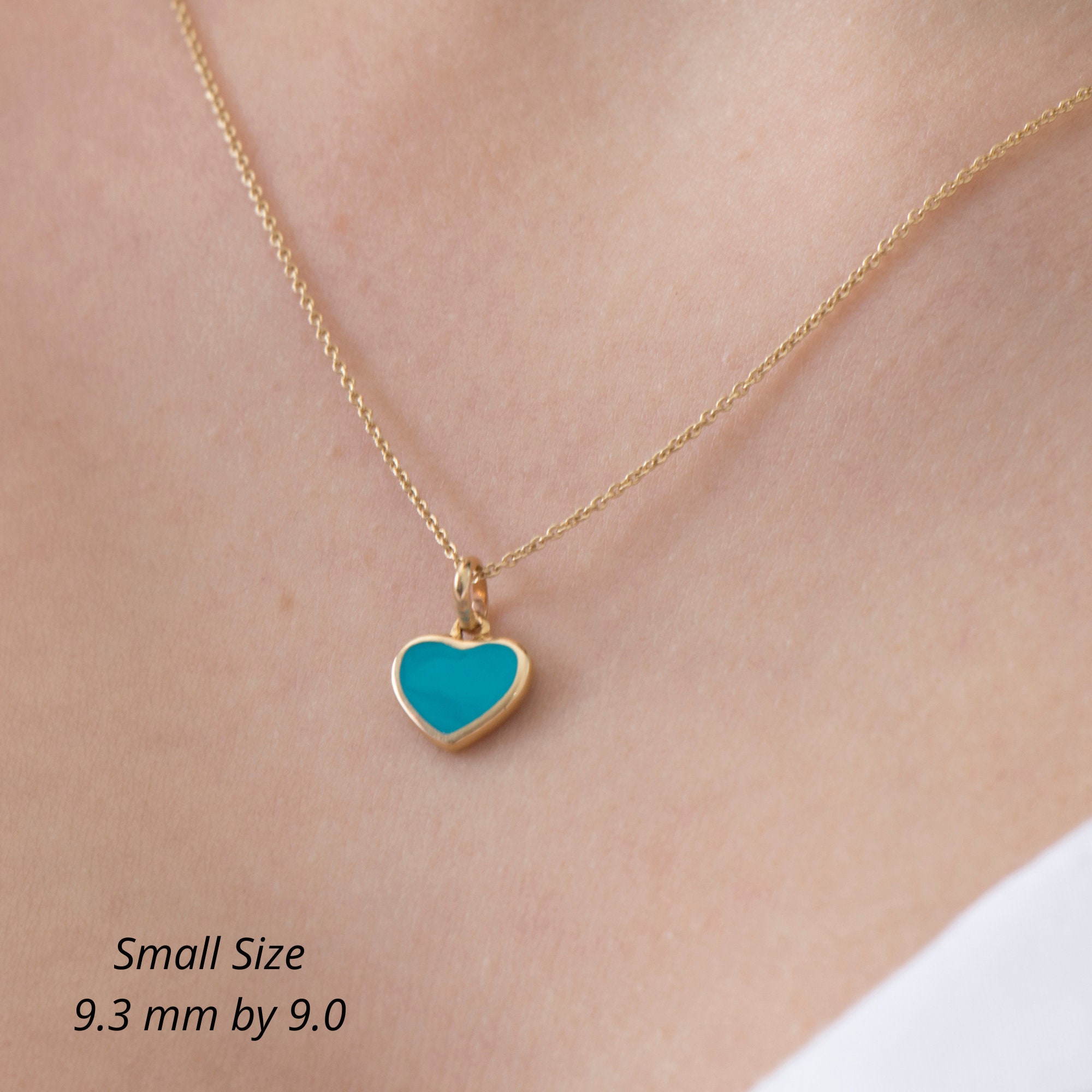 Little Gold Heart Necklace / 14K Solid Gold Heart Pendant Etsy