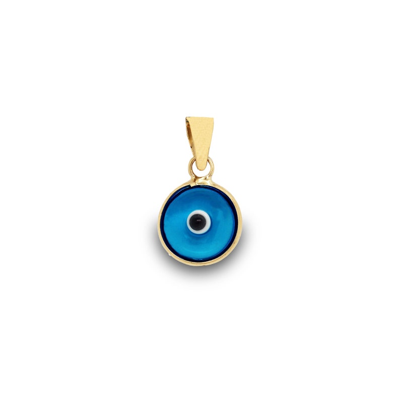 Evil Eye Pendant 14k Solid Gold Tiny Evil Eye Pendant Etsy