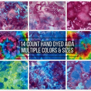 Hand Dyed 14 Count Aida Cross Stitch Fabric - unique cross stitch