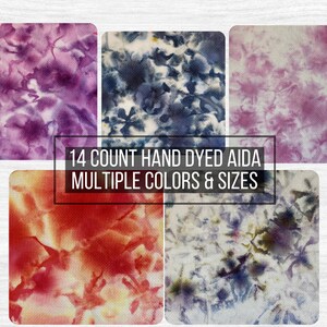 Hand Dyed 14 Count Aida Cross Stitch Fabric - modern cross stitch