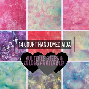 Hand Dyed 14 Count Aida Cross Stitch Fabric - modern cross stitch
