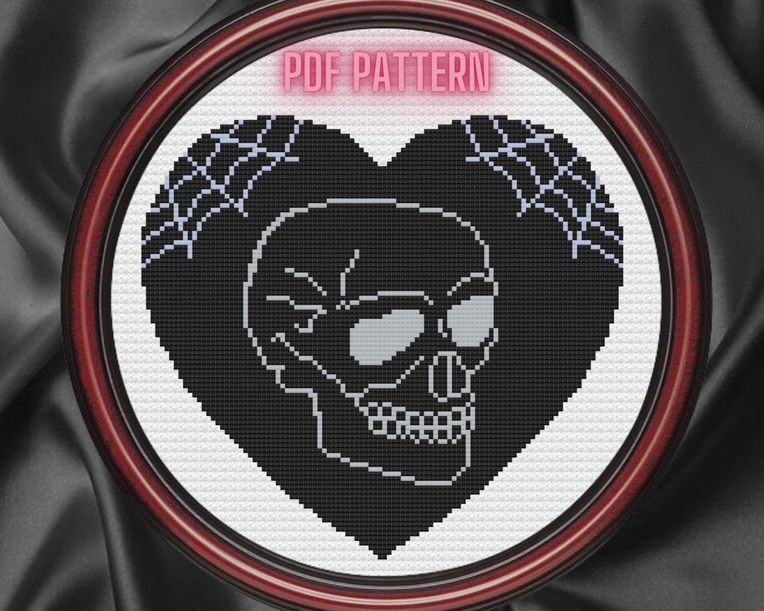 Spooky Skull Cross Stitch Pattern - PDF Instant Download Pattern ...