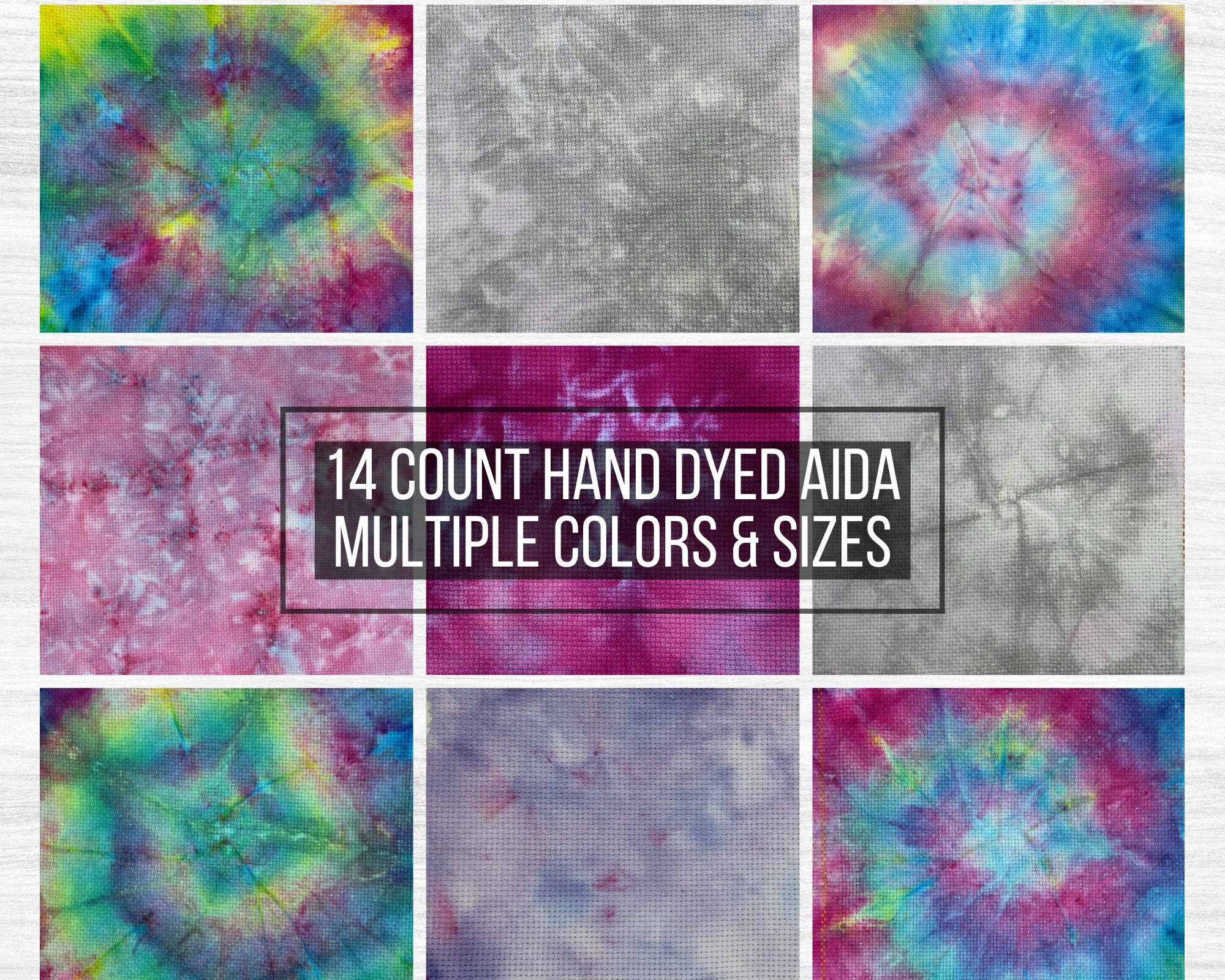 Aida Cloth 14 Count Multi Colored Cross Stitch Fabric 12×18inch  (6color)