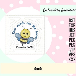 In der Reifen Quilt Block Schrift Maschine Stickerei Design 6 x 6 Sprichwörter 16:24 Art Worte sind wie Honig