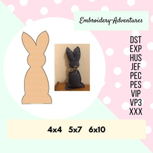 In the Hoop Farmhouse Plush Bunny Rustic Rabbit Machine Embroidery ...