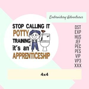 Plumber Apprentice Toilet Paper Embroidery Design 4x4