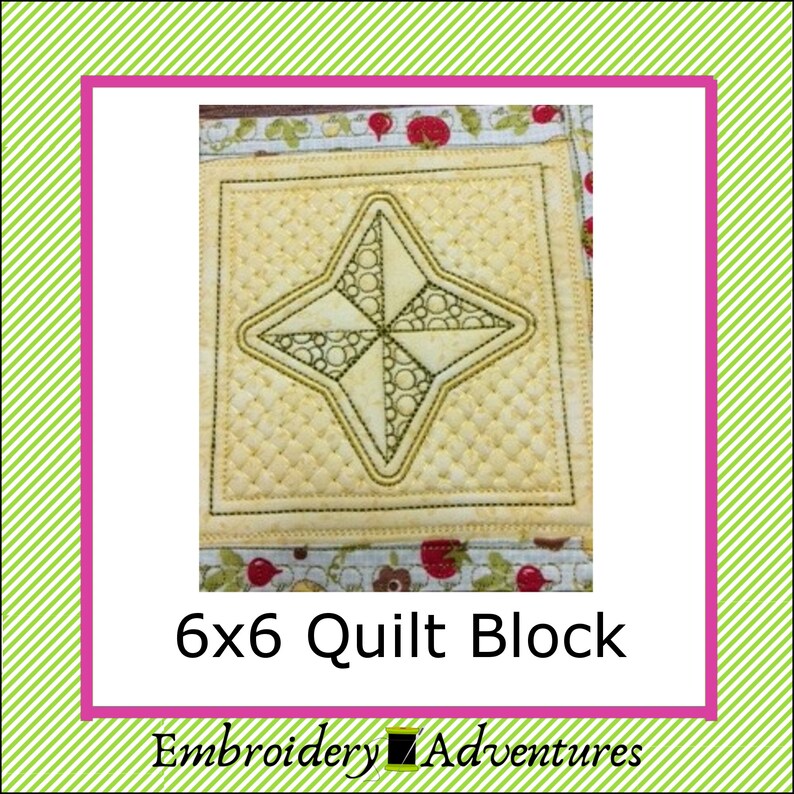 Arkansas Star With Lattice in the Hoop Trapunto Quilt Block Etsy