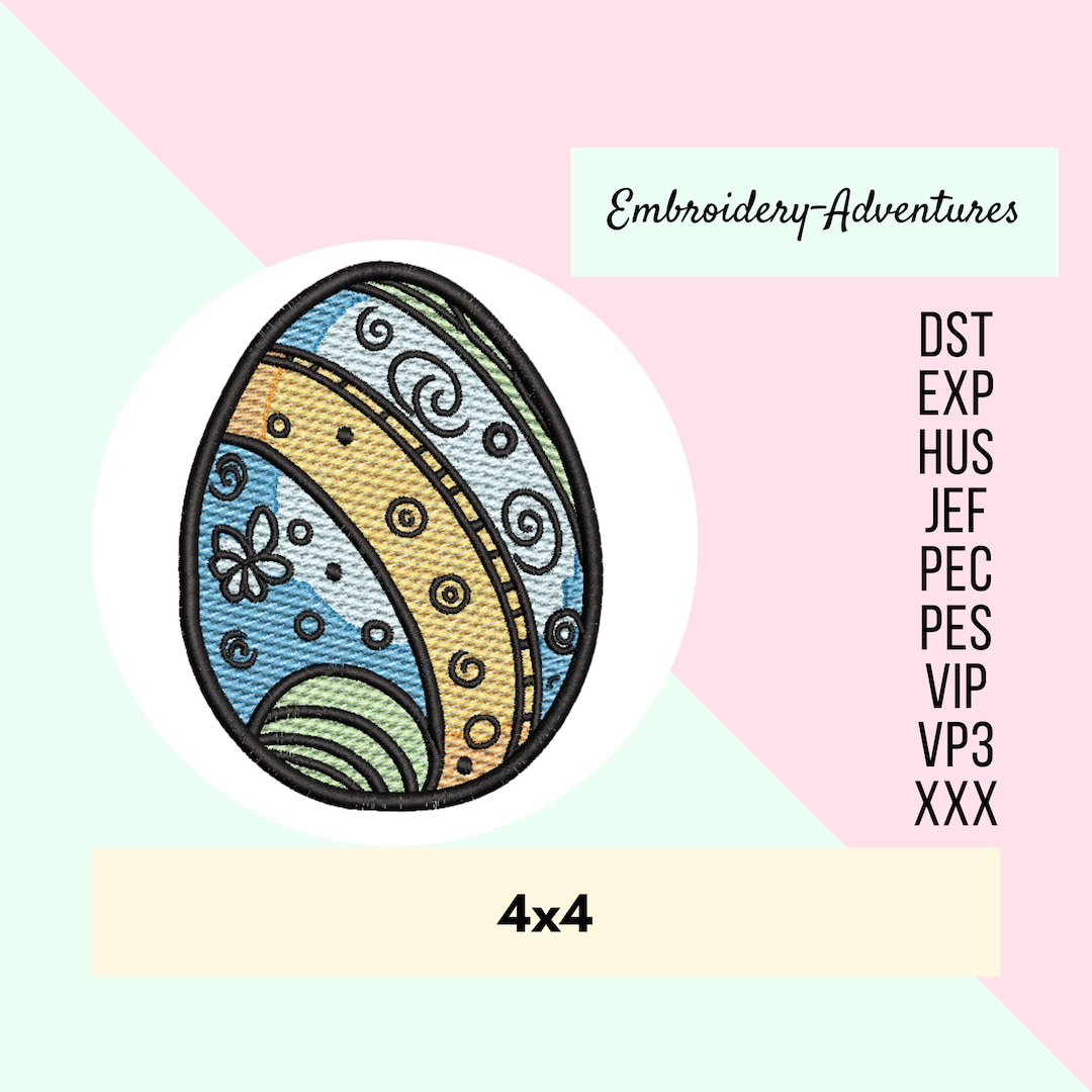 Easter Egg Machine Embroidery Design - Etsy