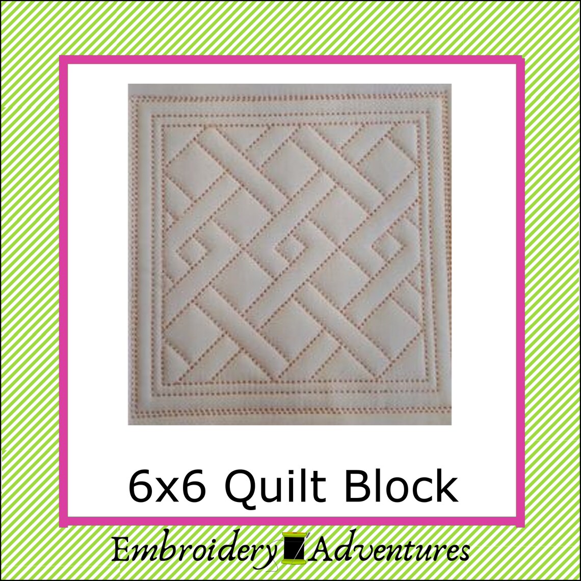 Lattice Trapunto Quilt Block in the Hoop Machine Embroidery Etsy