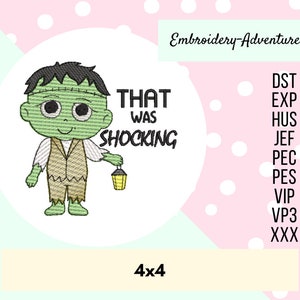 Das war schockierend Frankenstein Toilettenpapier Stickerei Design 4 x 4