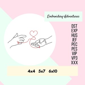 Hands And Heart Strings Embroidery Design