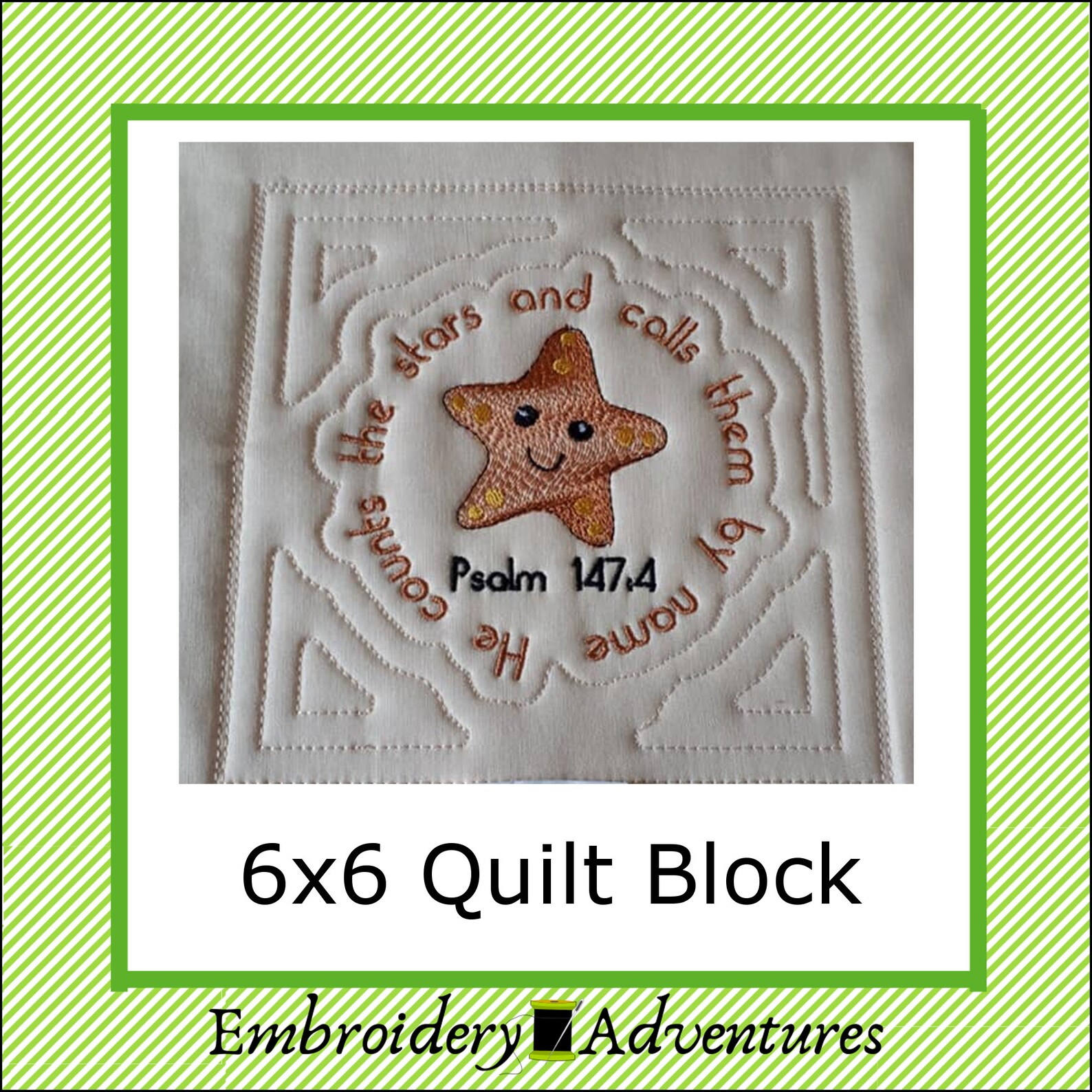 In the Hoop Quilt Block Scripture Machine Embroidery Design Etsy