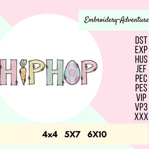 Hip Hop Easter Spring Machine Embroidery Design