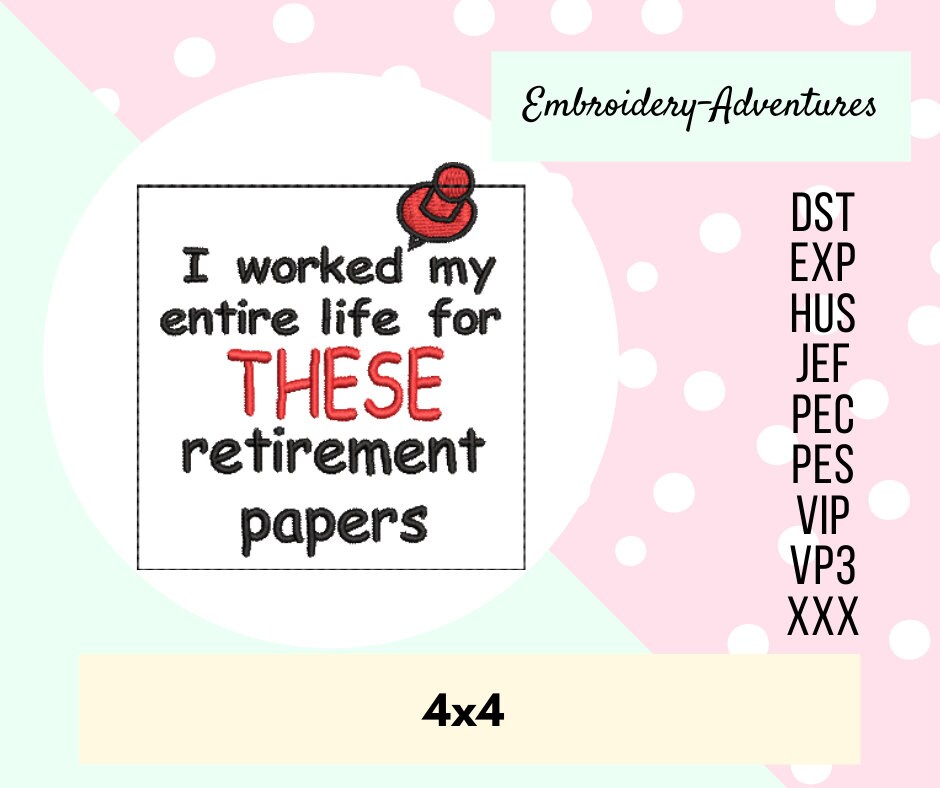 Retirement Machine Embroidery Design Embroidered Toilet Etsy