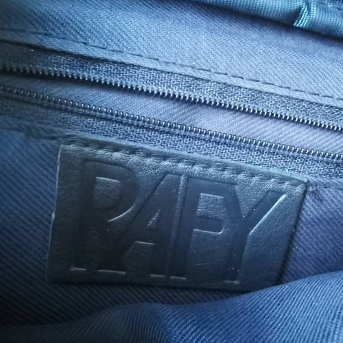 Genuine Deep Navy Blue Leather Crossbody Vintage 1980s Purse newest by RAFY so many POCKETS 90s