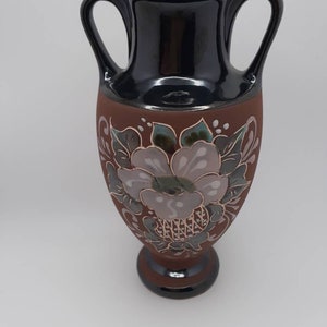 Russian, Floral, Beaded, Lusterware Vase.