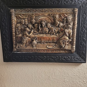 Rare, Antique, Silver 3D, LAST Supper Wall Decor/ Picture