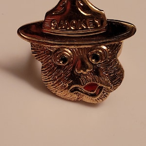 Rare, Vintage, &quot;Smokey the Bear&quot;, Adjustable Ring.