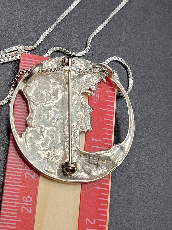 Vintage, 925 Silver, Victorian Lady Pendant/ Neck… - image 7