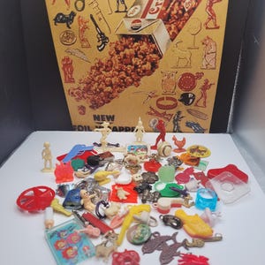 Lot of Over 60, Vintage & Antique, Cracker Jack Toy Prizes/ Surprizes. Free Shipping!