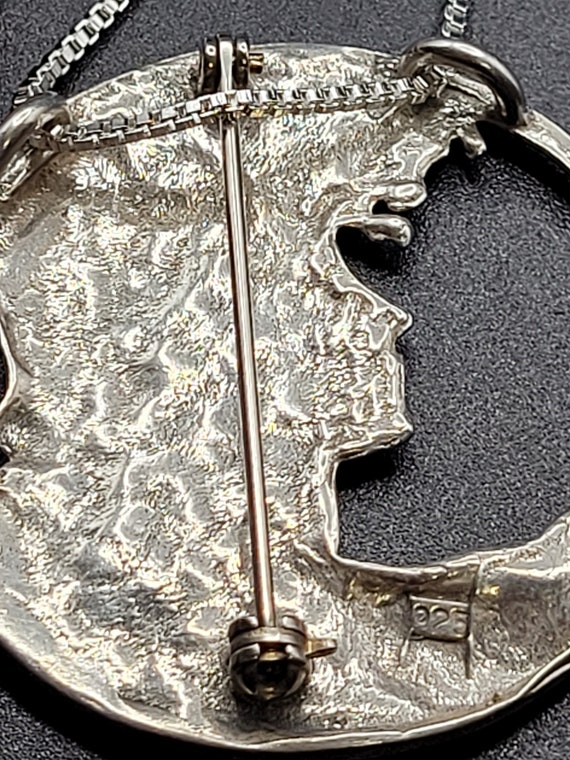 Vintage, 925 Silver, Victorian Lady Pendant/ Neck… - image 5